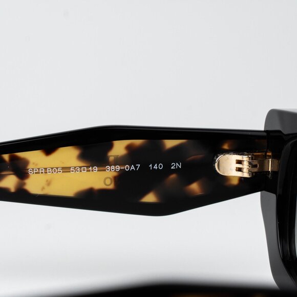 Prada Women Sunglasses Black Rectangle PRB05S 3890A7 NEW AUTHENTIC - Picture 8 of 12